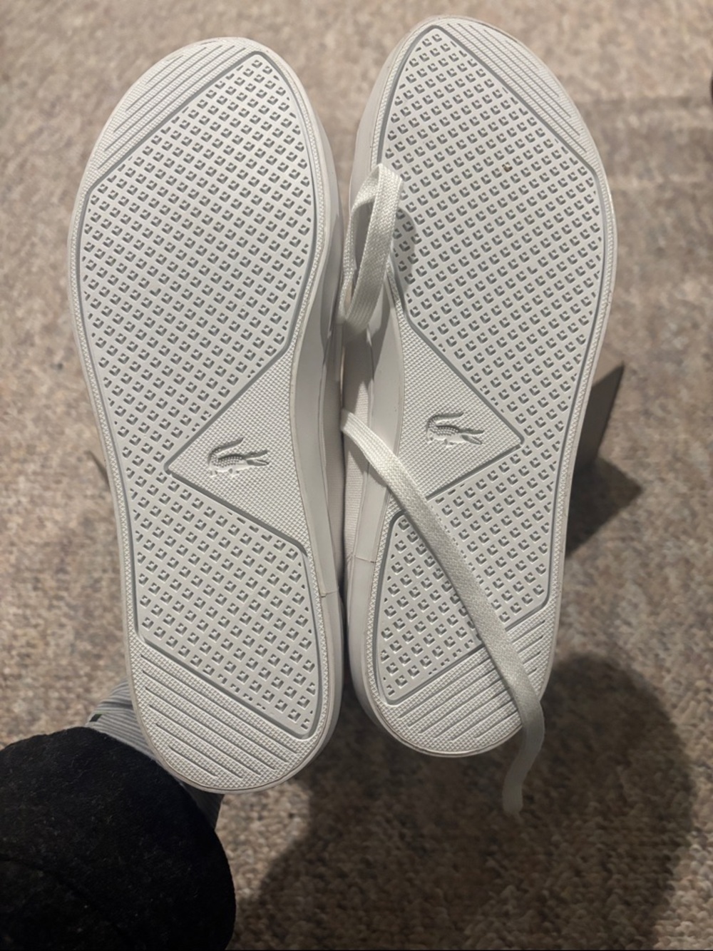 Lacoste Men's White Low-Top Canvas Sneakers with Navy Interior - Picture 2 of 5